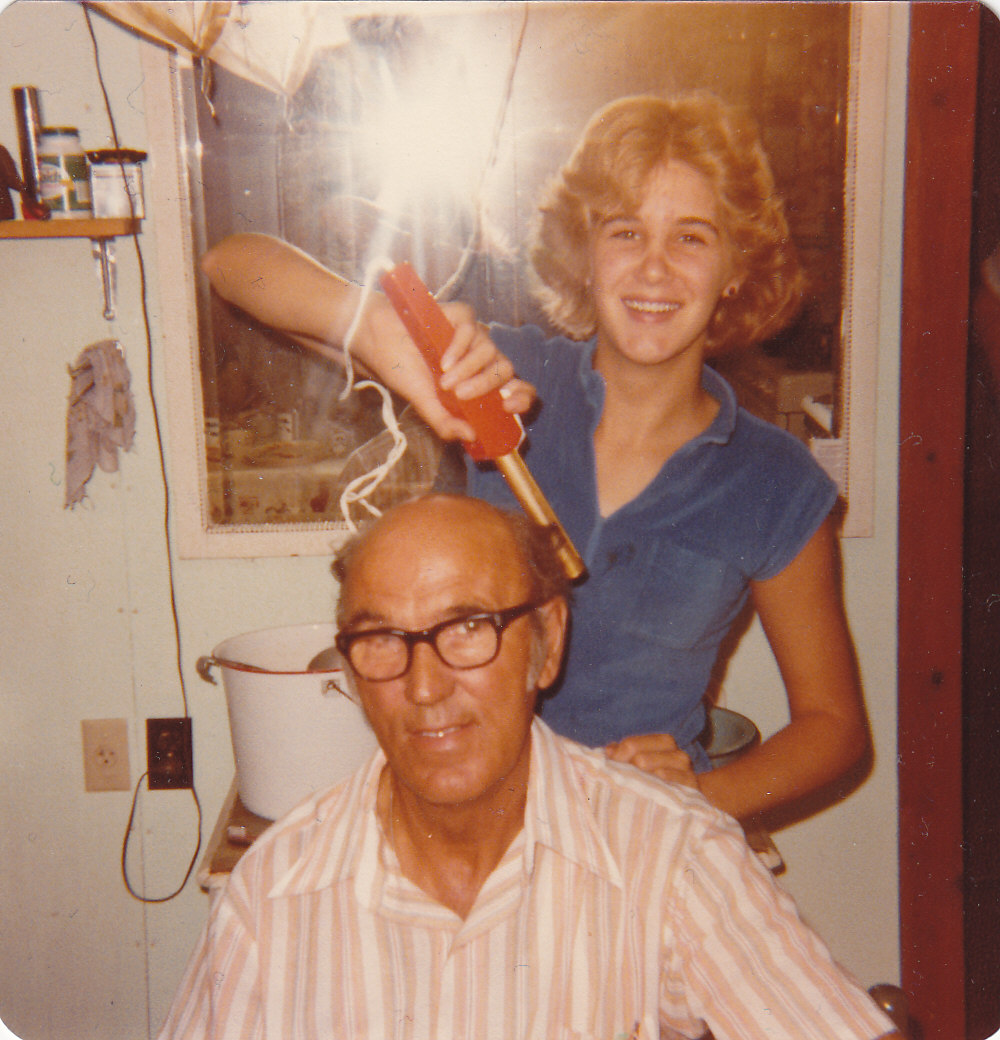 Dawn and Grandpa Pier Lake Cottage 1979